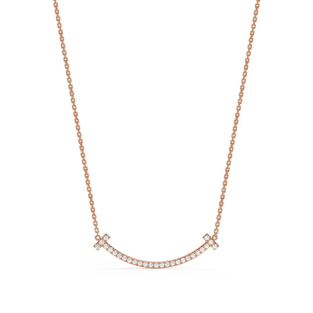 18K Tiffany Medium Diamond Pendant Necklace