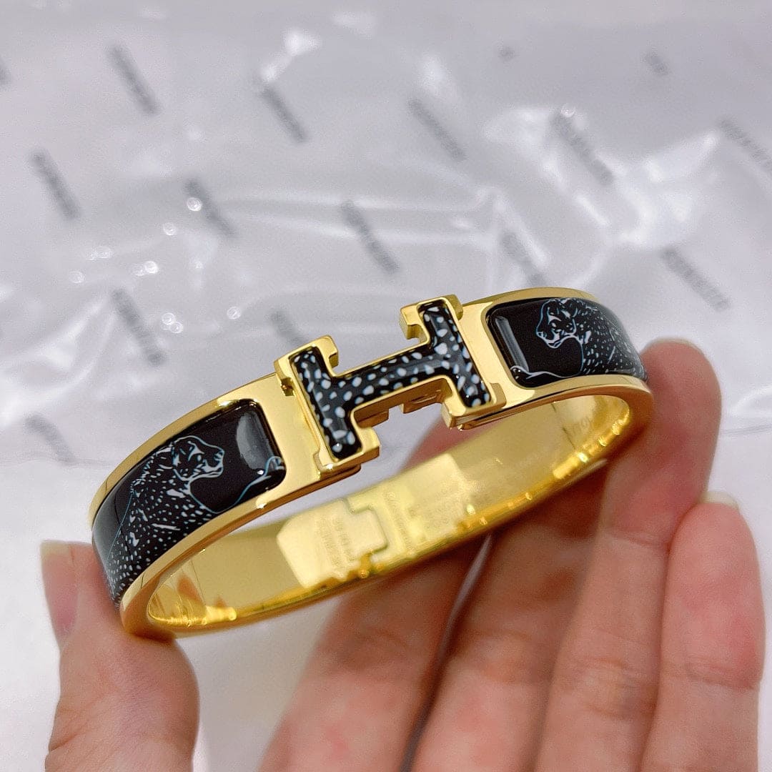 18K Guepards Clic Clac Hermes Bracelet