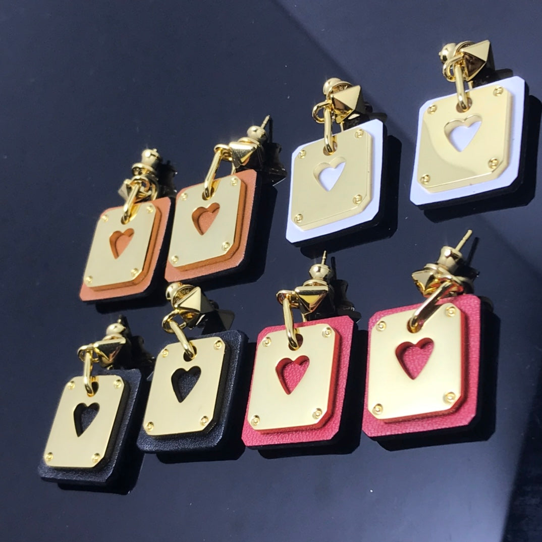 18K As De Celine White Hermes Earrings