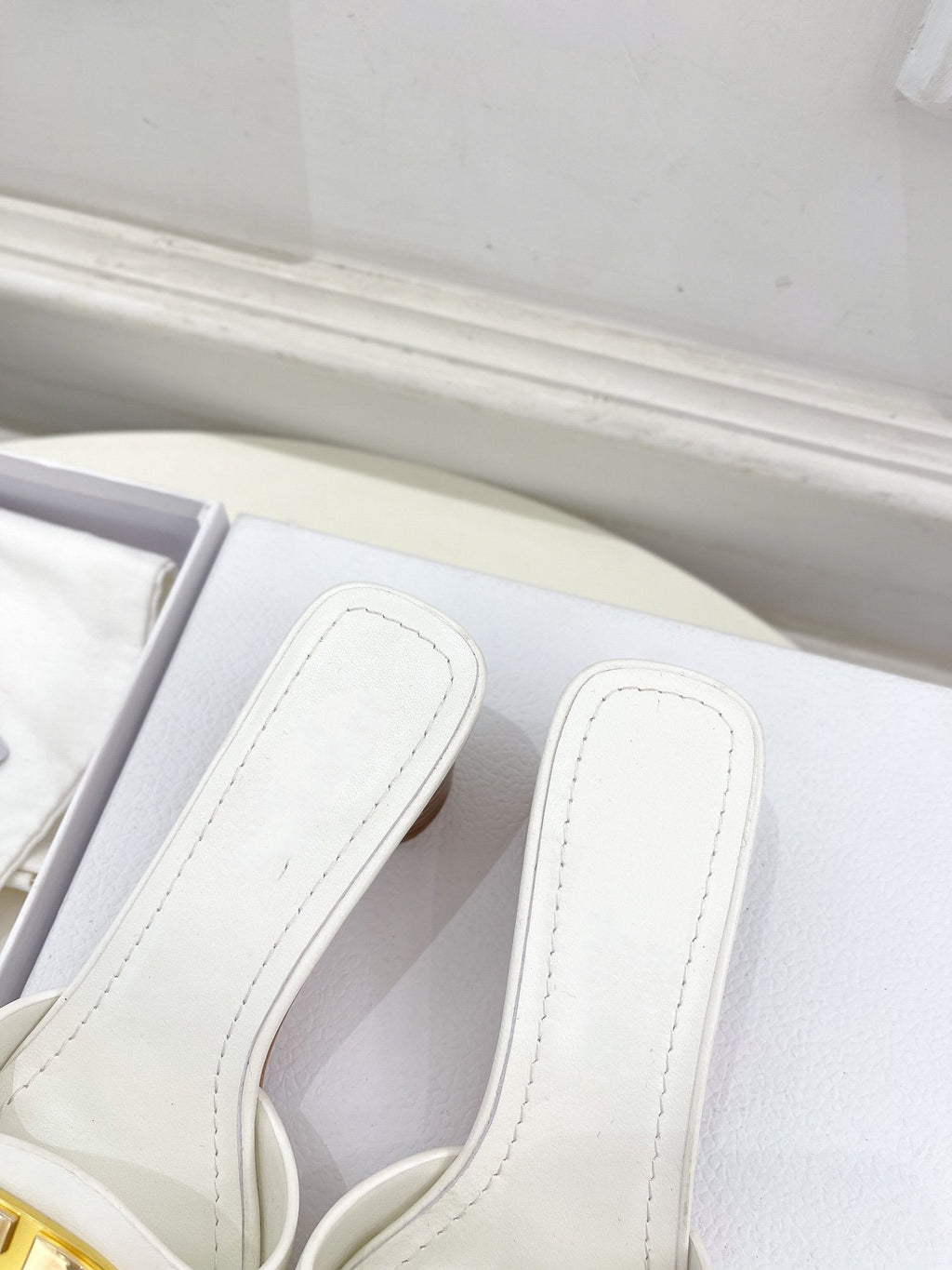 DIOR CD FOREVER HEELED 5CM WHITE