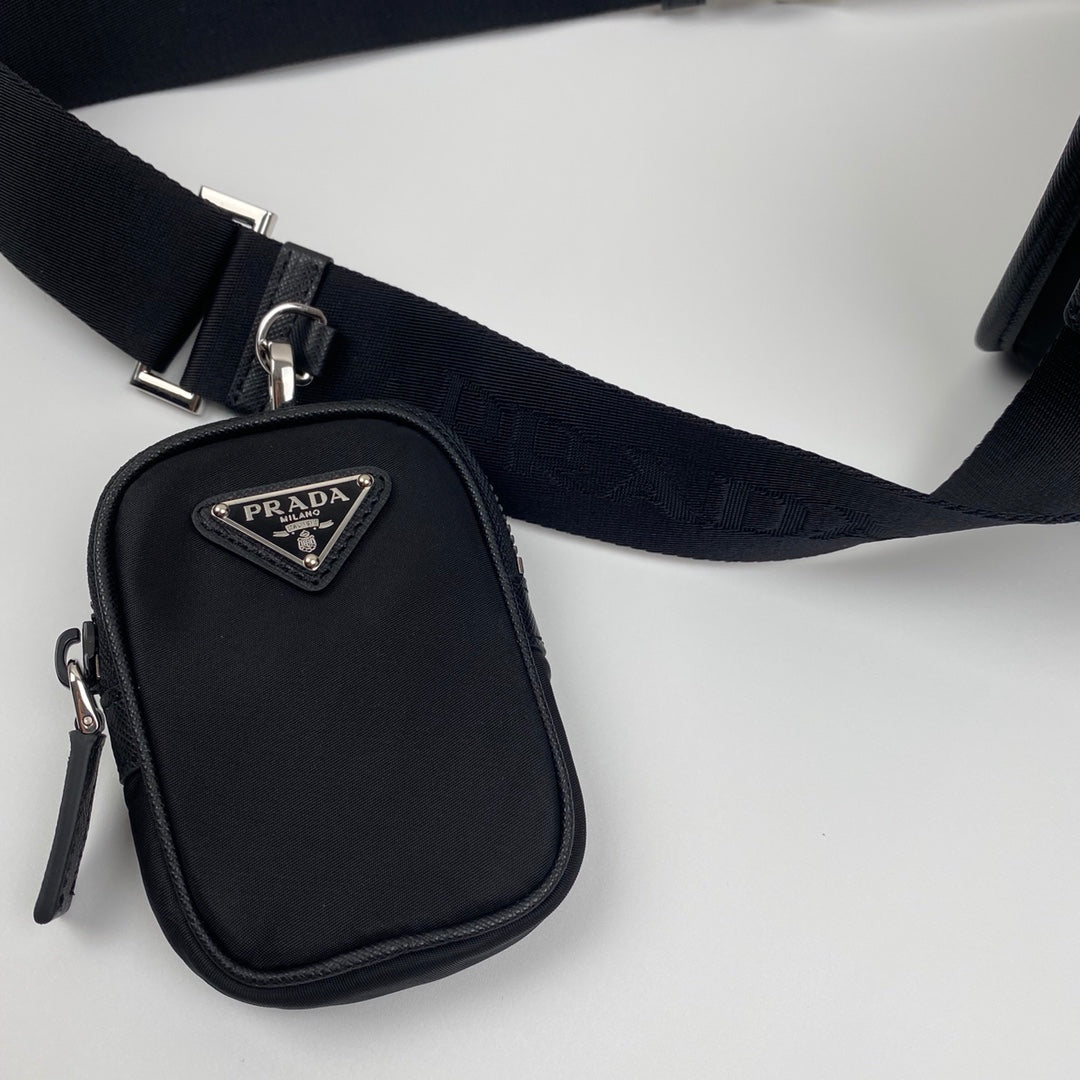 PRADA MESSENGER BAG 22 IN BLACK RE-NYLON