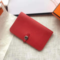 HERMES Dogon Wallet 20 Red Togo Shw