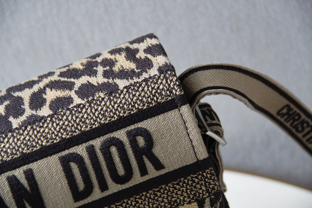 DIOR CAMP DOUBLE BUCKLE BAG 28 IN MIZZA BEIGE CANVAS