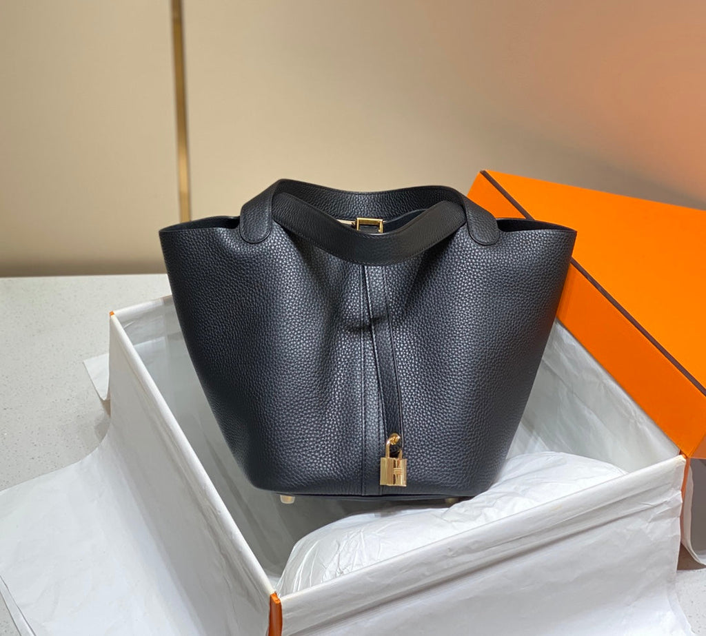 HERMES picotin lock 22 black togo ghw