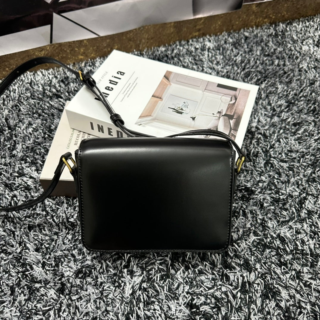 CELINE TRIOMPHE TEEN 18 BLACK COWHIDE LEATHER
