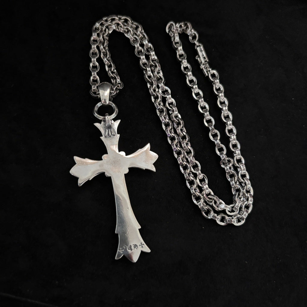 Chrome Hearts large double-layer cross letter chain pendant