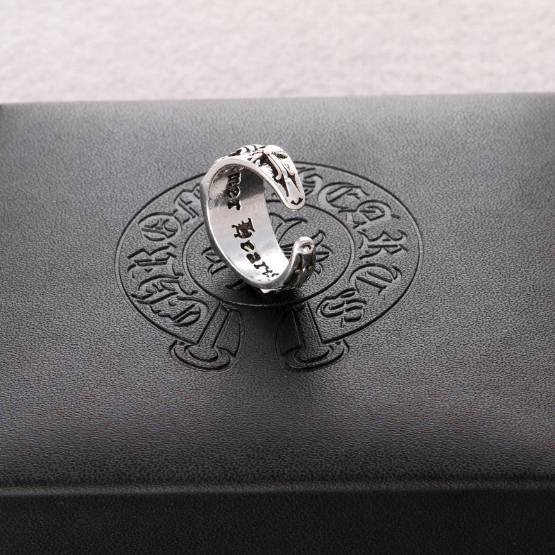 Chrome Hearts pinky ring, three cross open rings