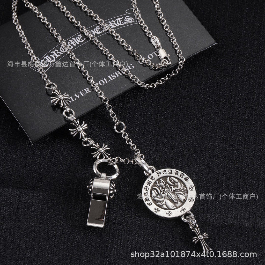 Chrome Hearts cross whistle angel pendant necklace