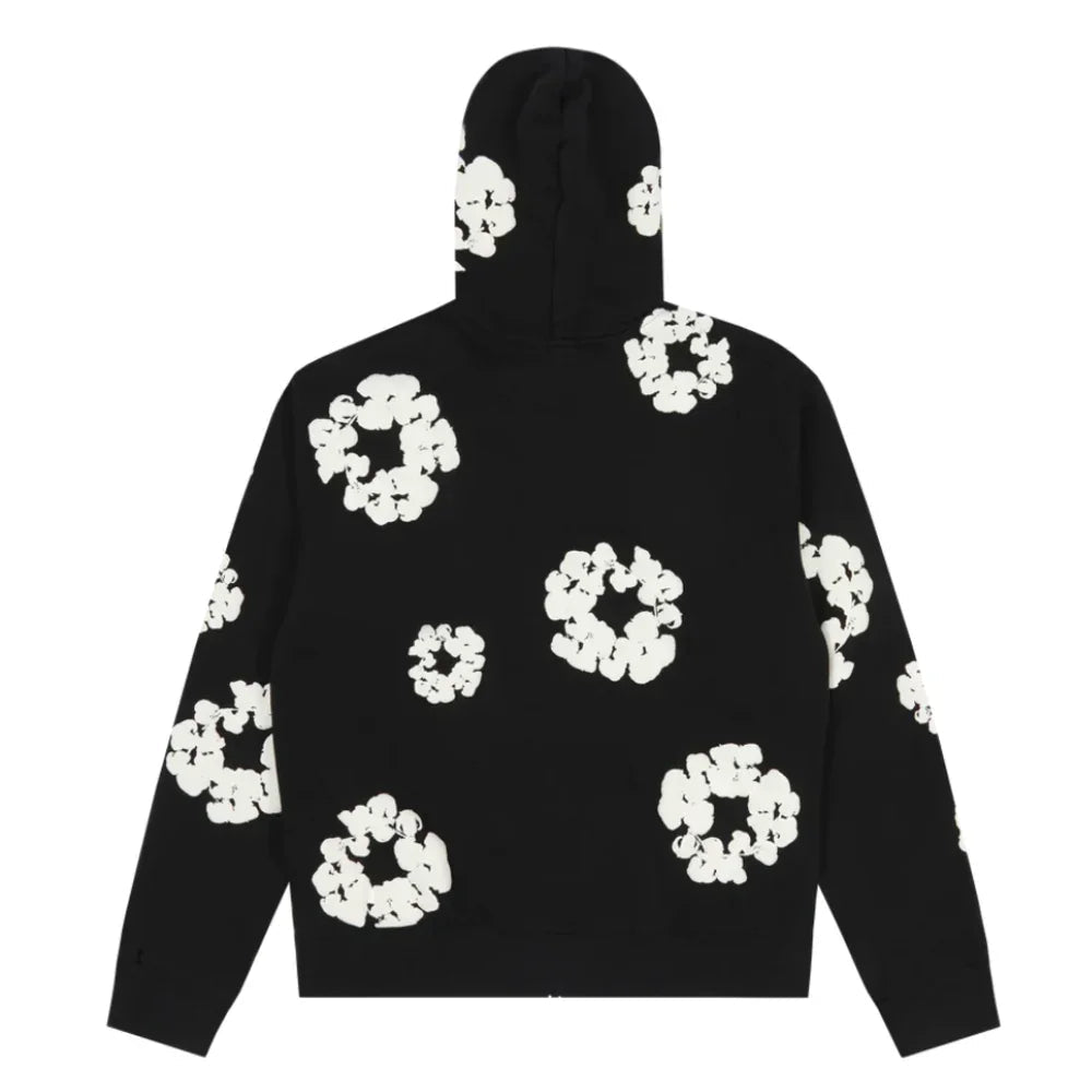 Denim Tears Cotton Wreath Zip Hoodie Black