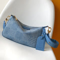 LOUIS VUITTON LV 25S POCHETTE ACCESSORIES XL 28 IN BLUE CANVAS DAMIER DENIM