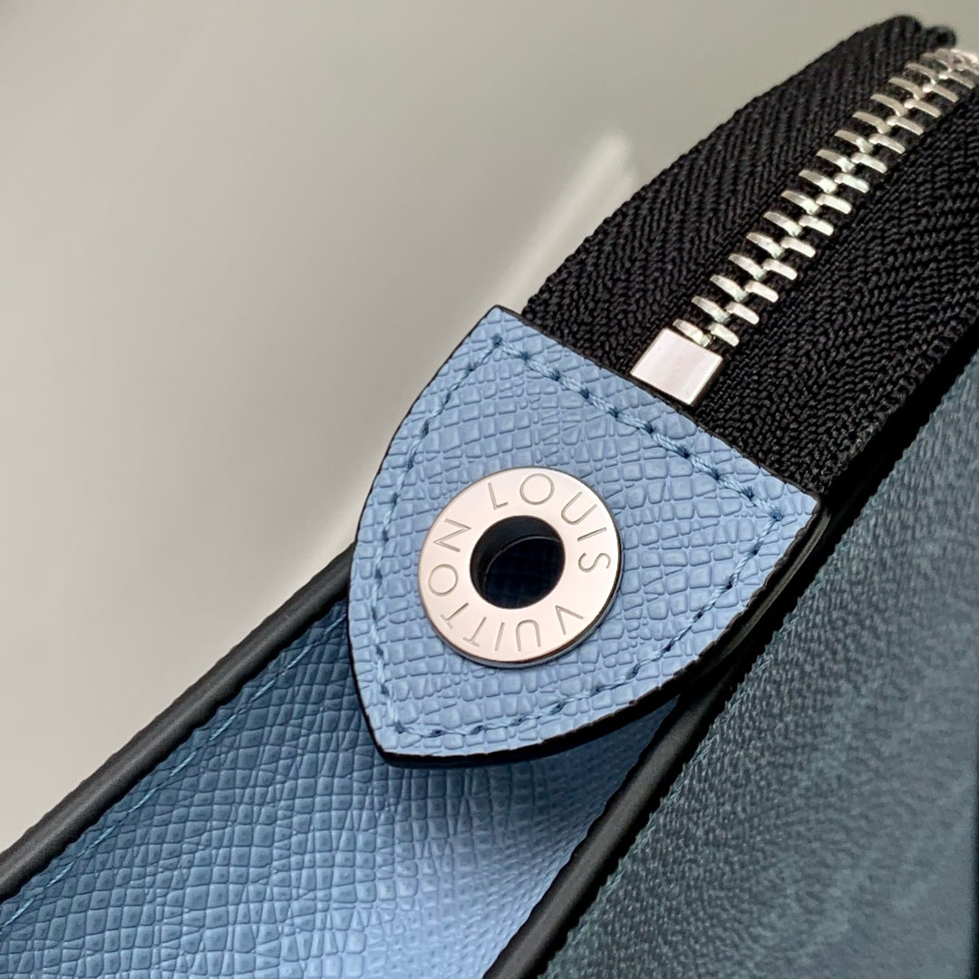 LOUIS VUITTON POCHETTE VOYAGE 26 IN LIGHT BLUE MONOGRAM ECLIPSE CALFSKIN