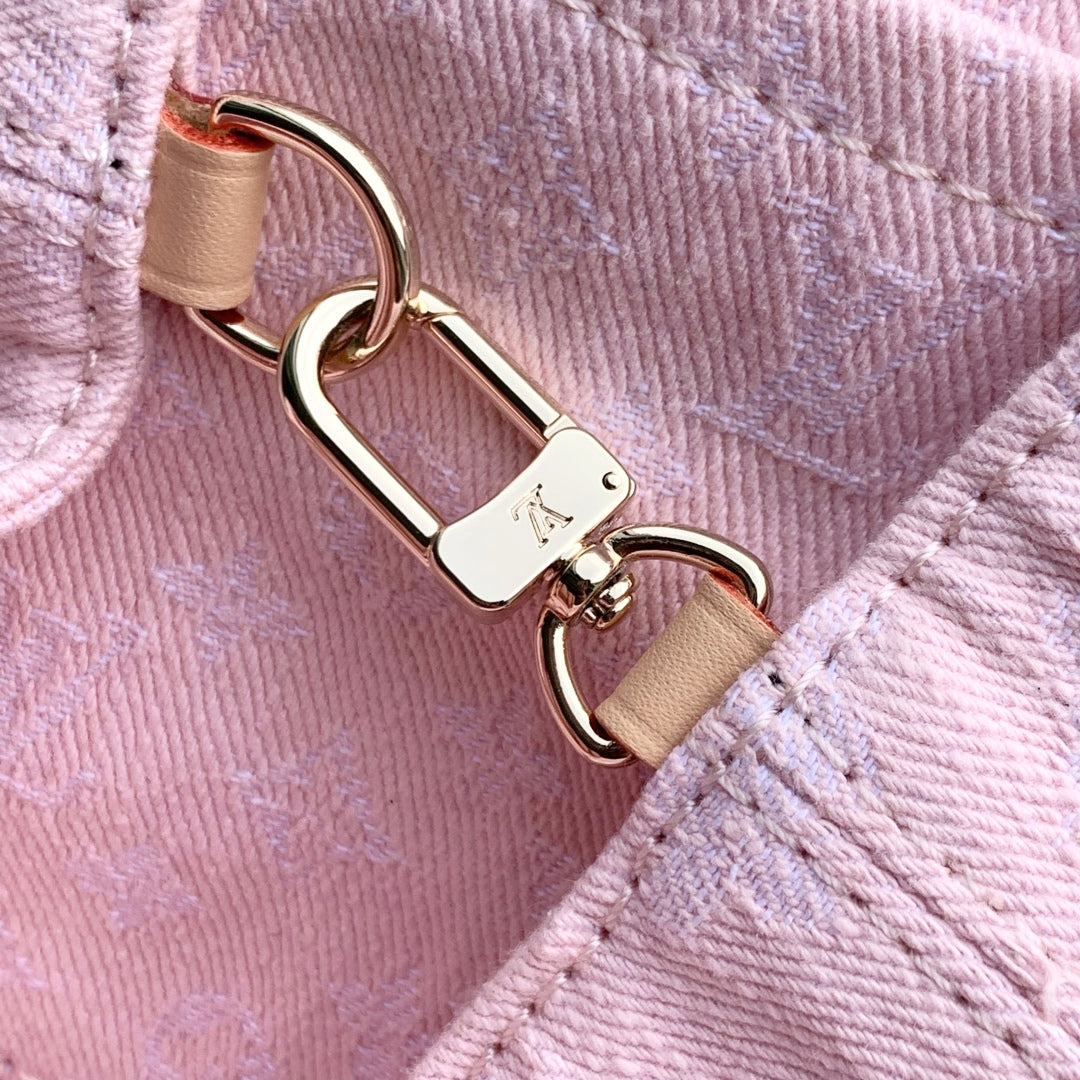 LOUIS VUITTON VENICE BACKPACK 24 IN PINK MONOGRAM DENIM GOLD HARDWARE