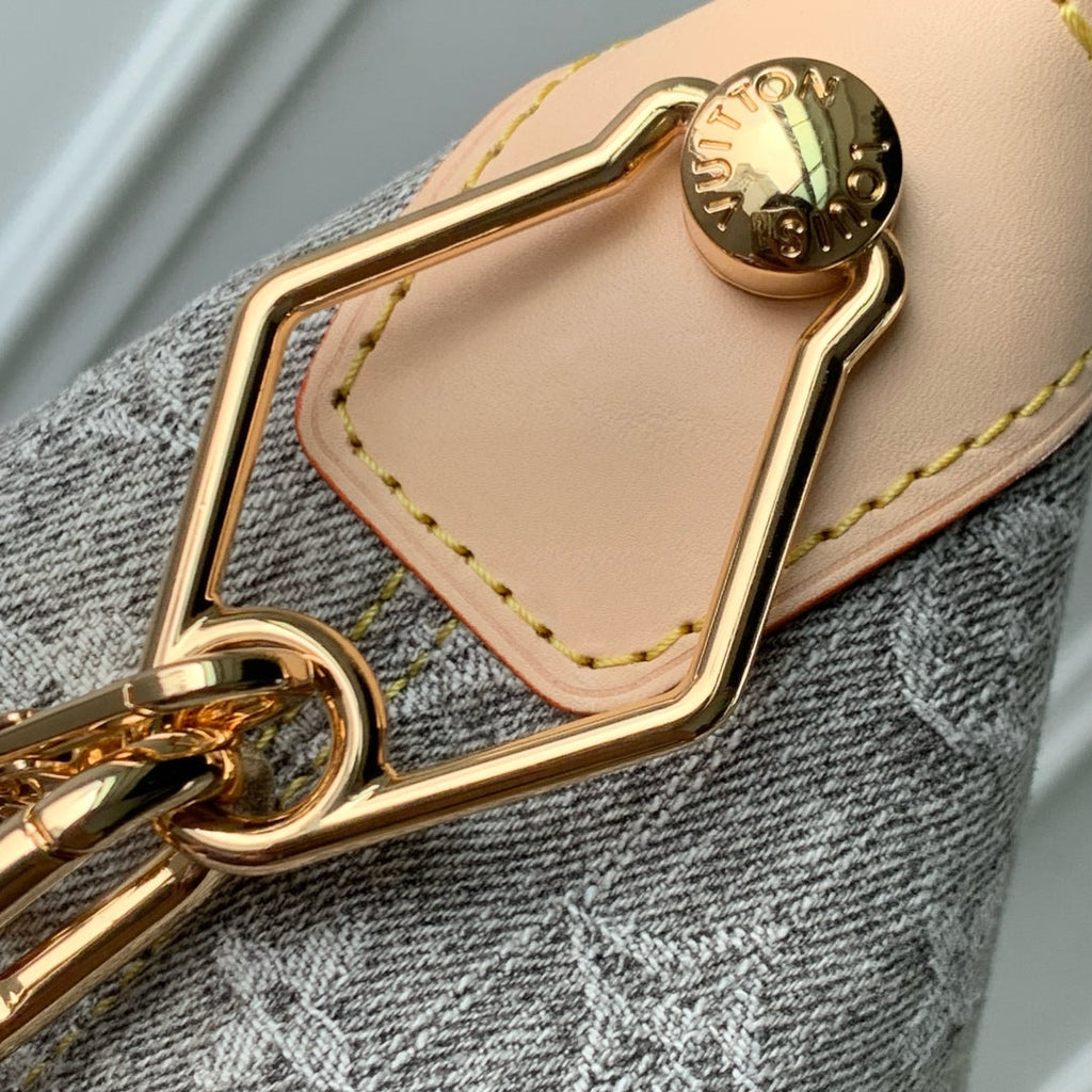 LOUIS VUITTON COUSSIN HOBO MM 38 IN GREY MONOGRAM DENIM