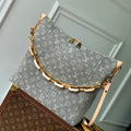 LOUIS VUITTON COUSSIN HOBO MM 38 IN GREY MONOGRAM DENIM