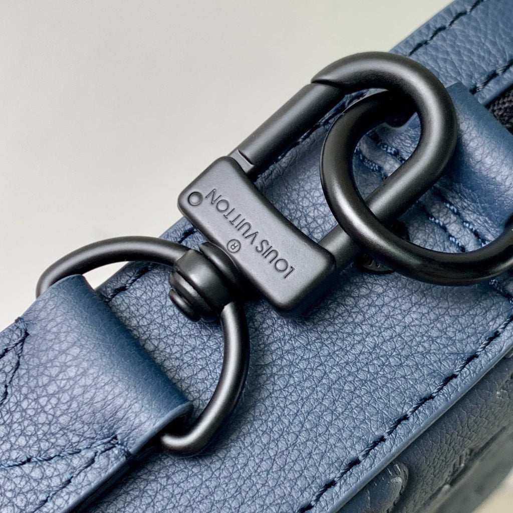 LOUIS VUITTON TRIO MESSENGER 25 IN BLUE MONOGRAM SHADOW CALFSKIN