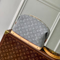 LOUIS VUITTON COSMETIC POUCH 27 IN GREY MONOGRAM DENIM GOLD HARDWARE