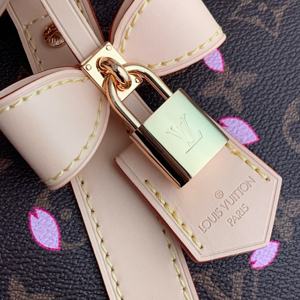 LOUIS VUITTON KEEPALL BANDOULIÈRE CHERRY BLOSSOM 45 IN SAKURA BROWN MONOGRAM COATED CANVAS