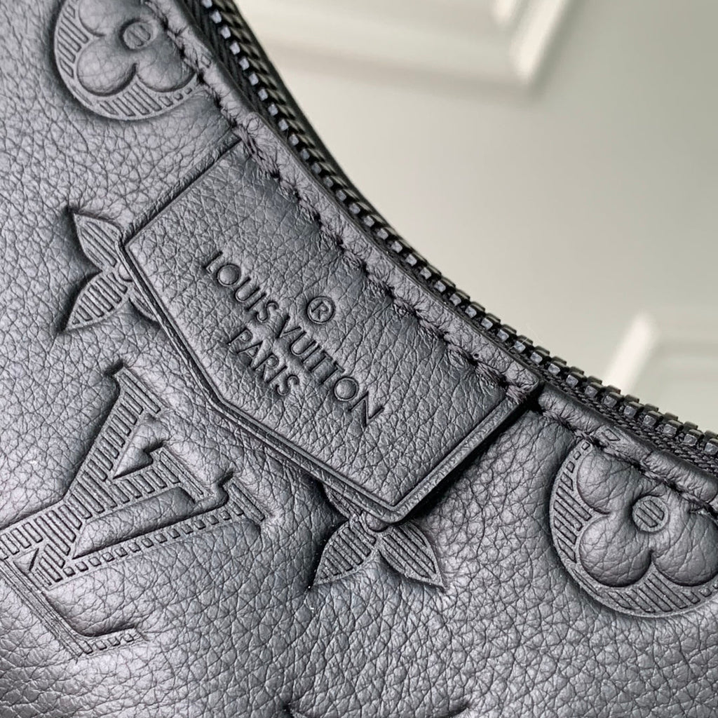 LOUIS VUITTON HOBO CARGO 35 IN BLACK MONOGRAM SHADOW CALFSKIN