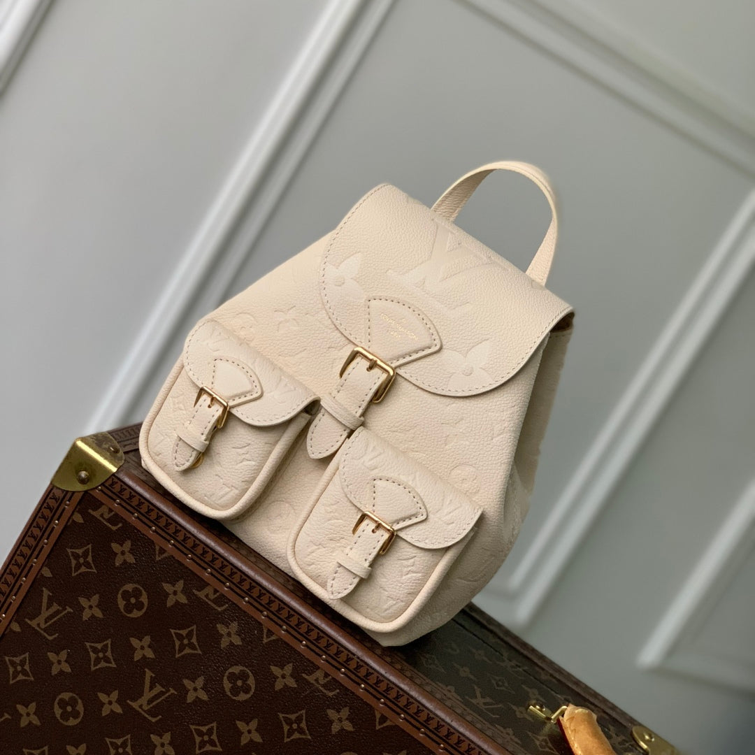 LOUIS VUITTON BACKUP BACKPACK 22 IN CREAM MONOGRAM EMPREINTE LEATHER
