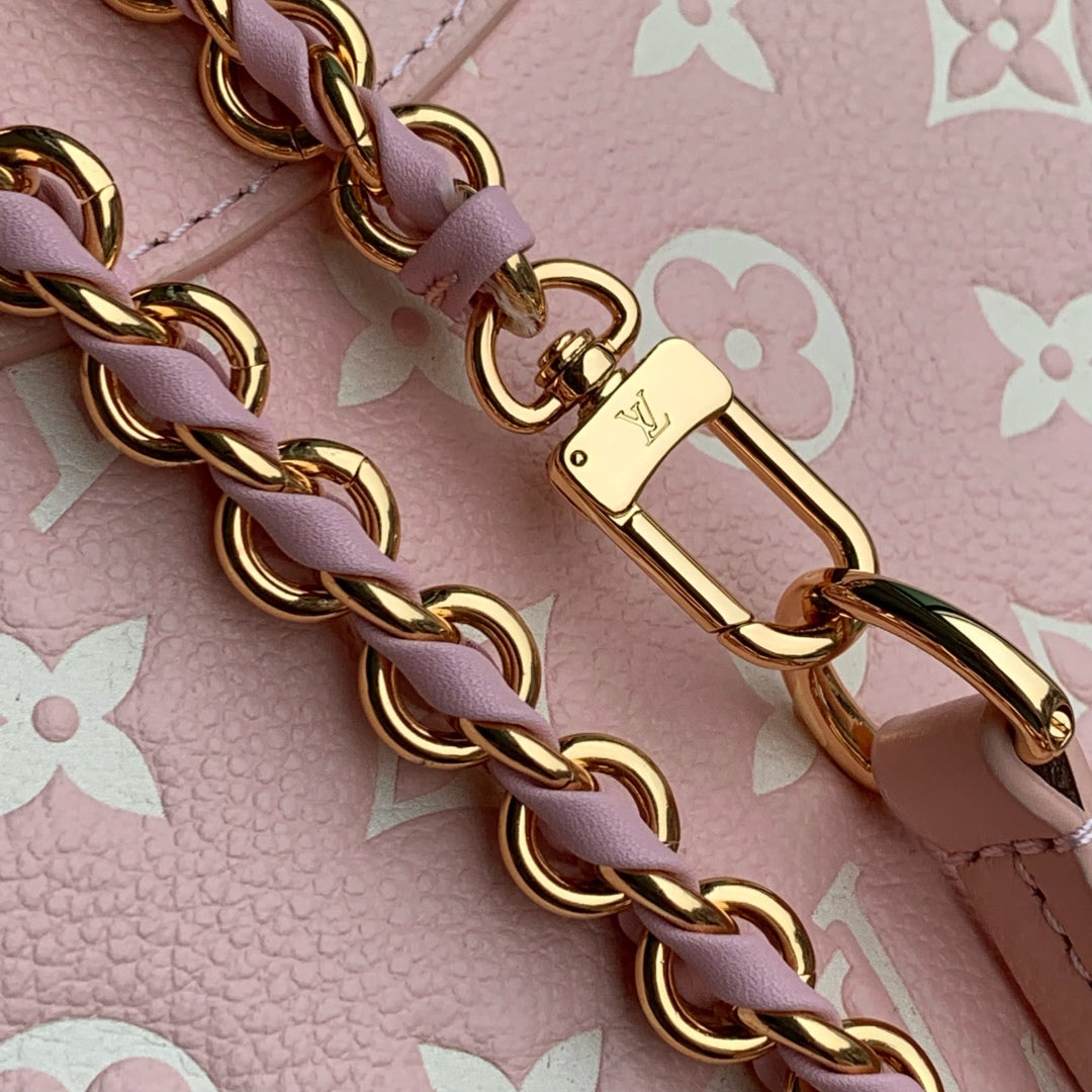 LOUIS VUITTON BACKUP BACKPACK 22 IN LIGHT PINK MONOGRAM EMPREINTE LEATHER