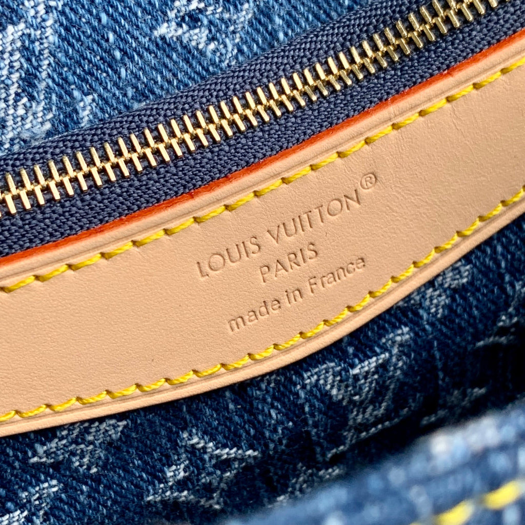 LOUIS VUITTON DIANE 24 IN DENIM BLUE MONOGRAM COWHIDE LEATHER TRIM