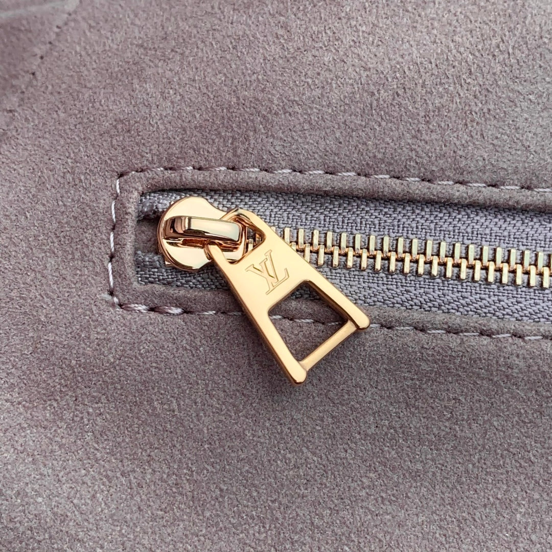 LOUIS VUITTON ANYTIME MM 42 IN NUDE PINK MONOGRAM EMPREINTE CALFSKIN