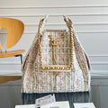 CHANEL 25S HOBO BAG 40 IN MULTICOLOR TWEED WITH GOLD HARDWARE