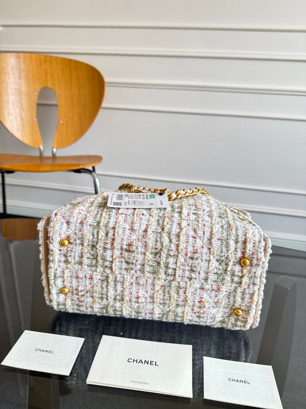CHANEL 25S HOBO BAG 30 IN MULTICOLOR TWEED WITH GOLD HARDWARE