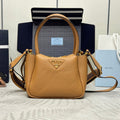 PRADA 25S SMALL BAG 23 IN CARAMEL CALFSKIN GOLD HARDWRE