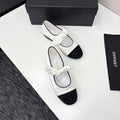 CHANEL BALLET FLATS 25S IN WHITE AND BLACK FABRIC WITH BOW