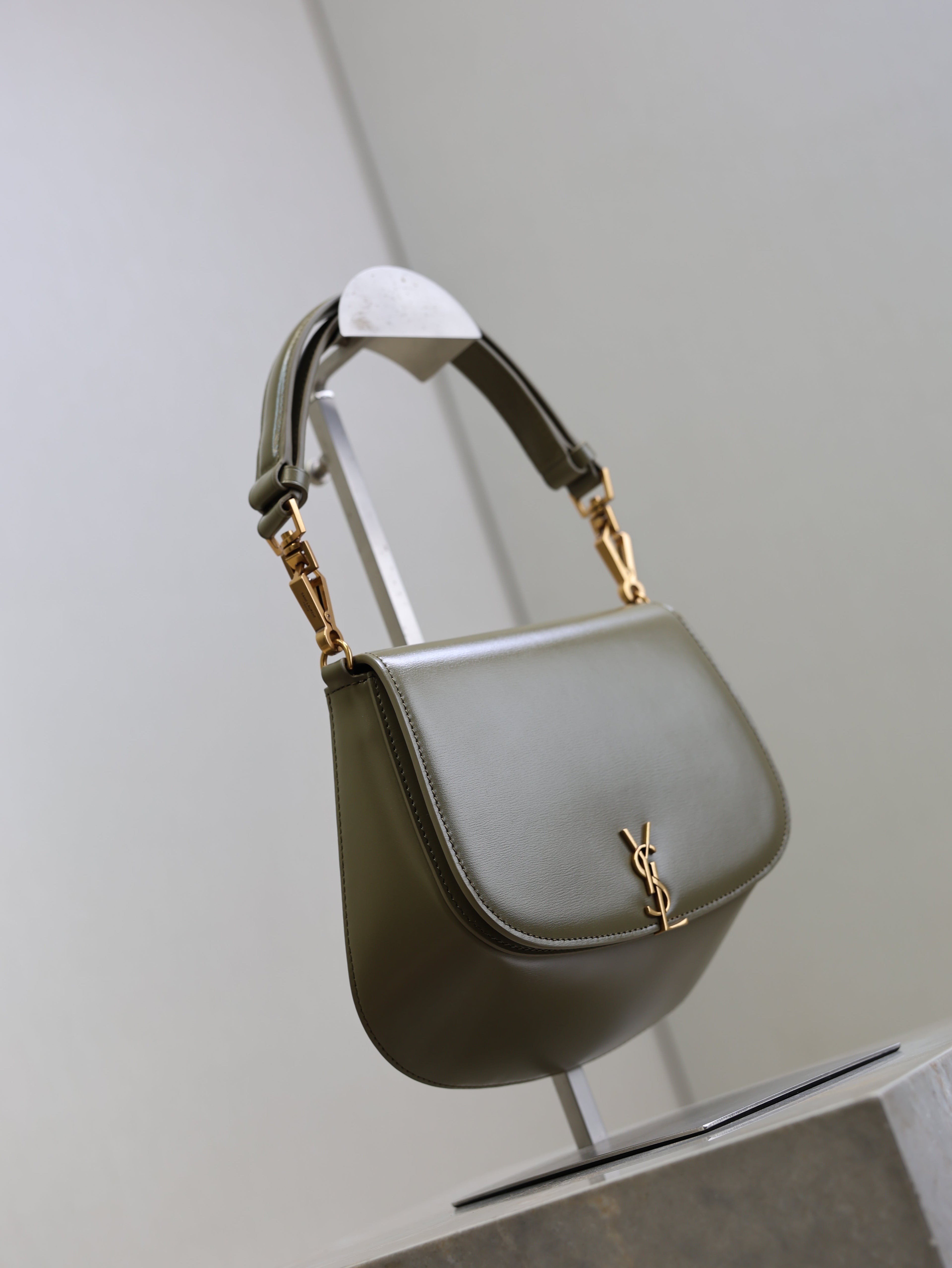 YSL 25S MINI VOLTAIRE 21 IN DEEP MUSK CALFSKIN SAINT LAURENT GOLD HARDWARE