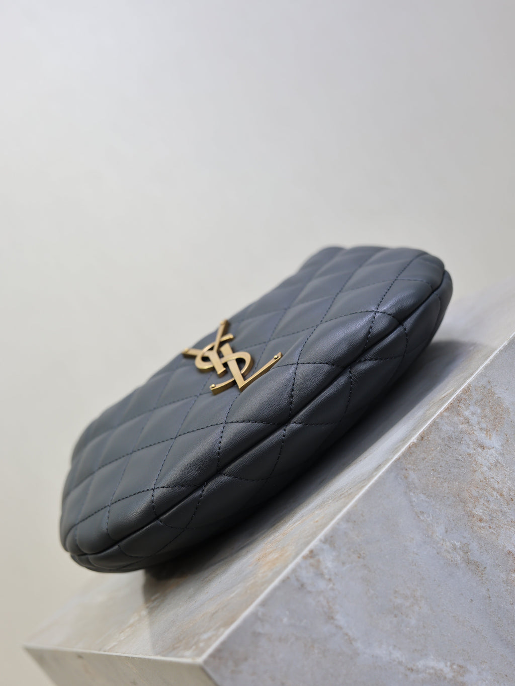 YSL 25S ICARINO 17 IN BLACK QUILTED CALFSKIN GOLD HARDWARE