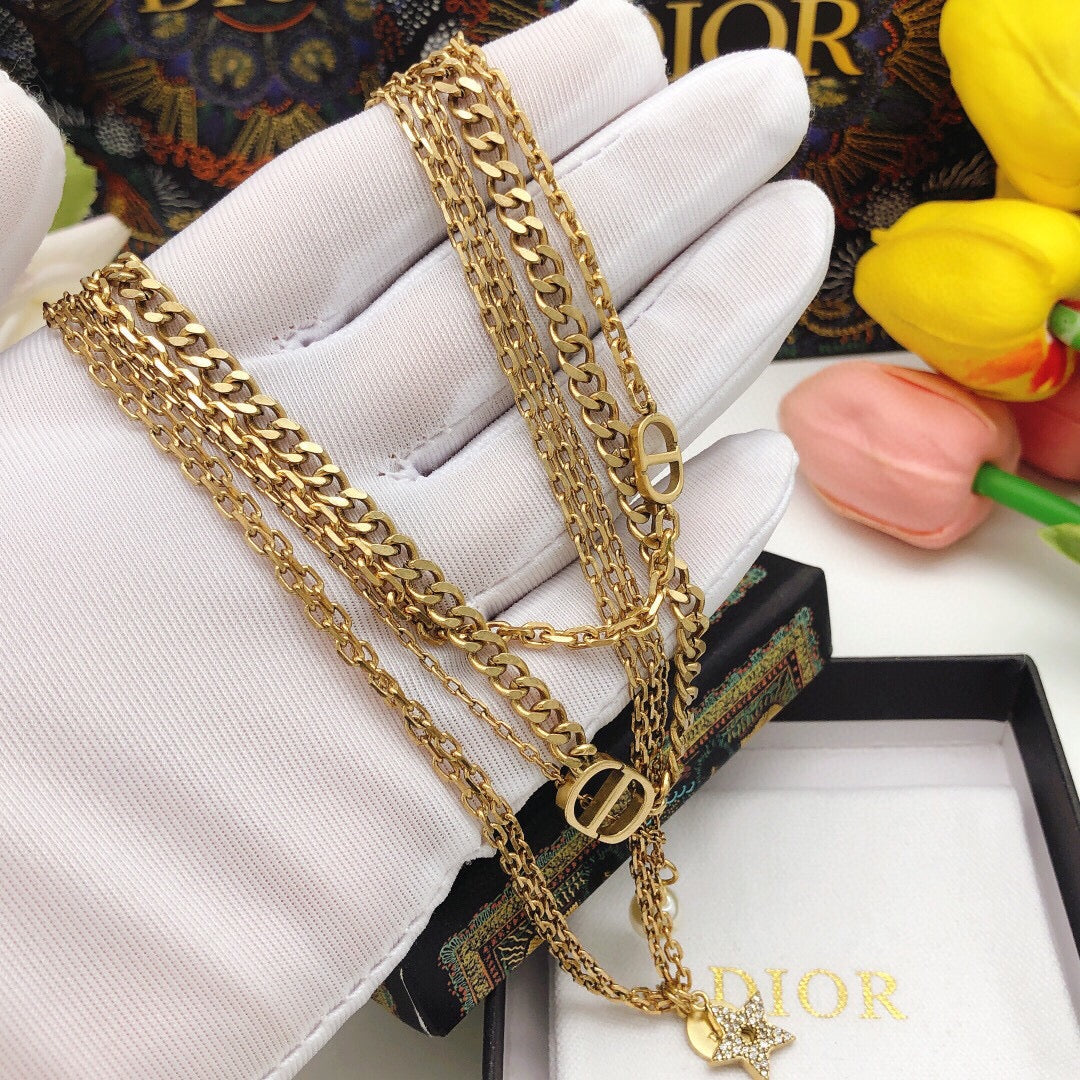 18K Dior Multi Layer Necklace