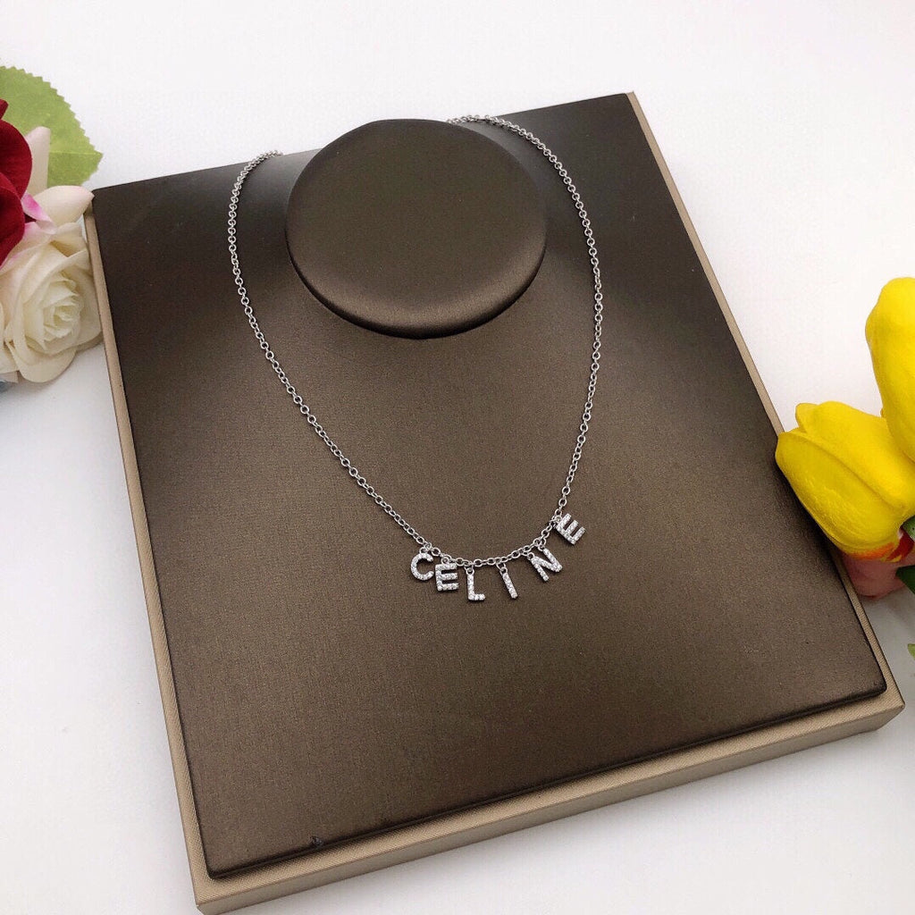 18K Celine Script Necklace