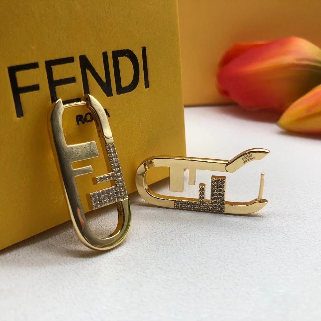 18K Fendi OLock Diamonds Earrings