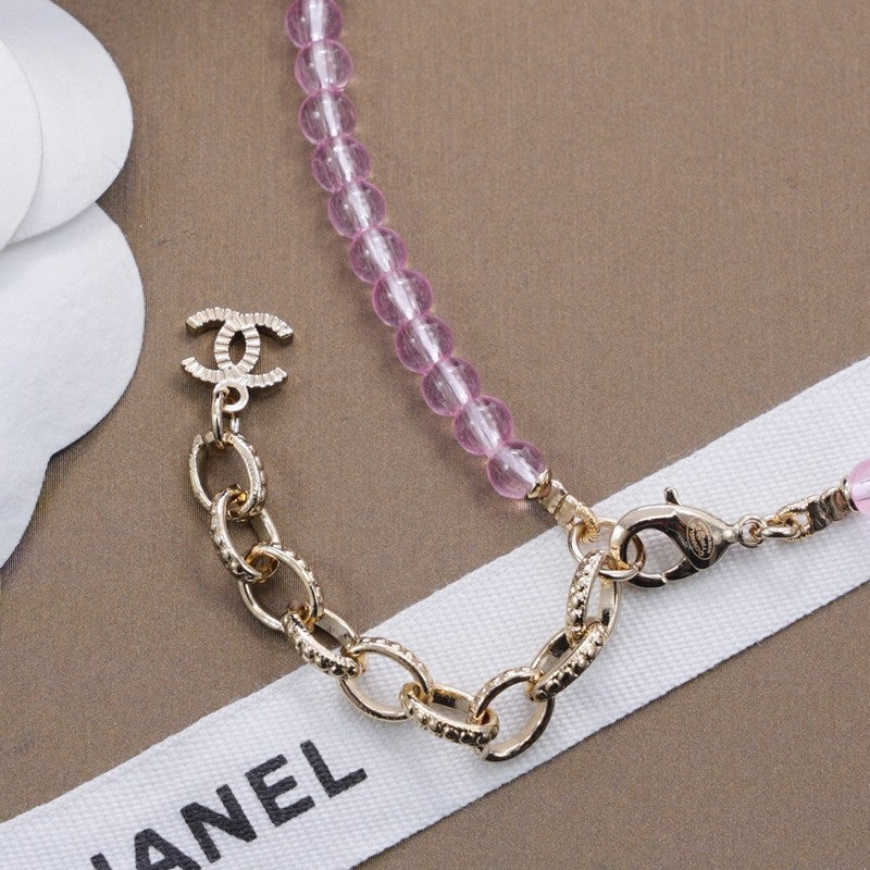 18K  Chanel Purple Crystal Flower Necklace