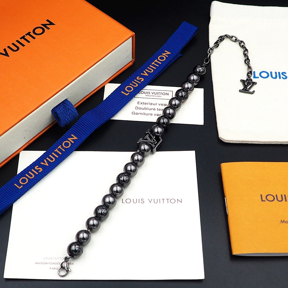 18K Louis Vuitton Monogram Pearls Bracelet