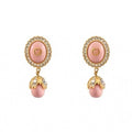 18K Double Gucci Pink Pearls Earrings