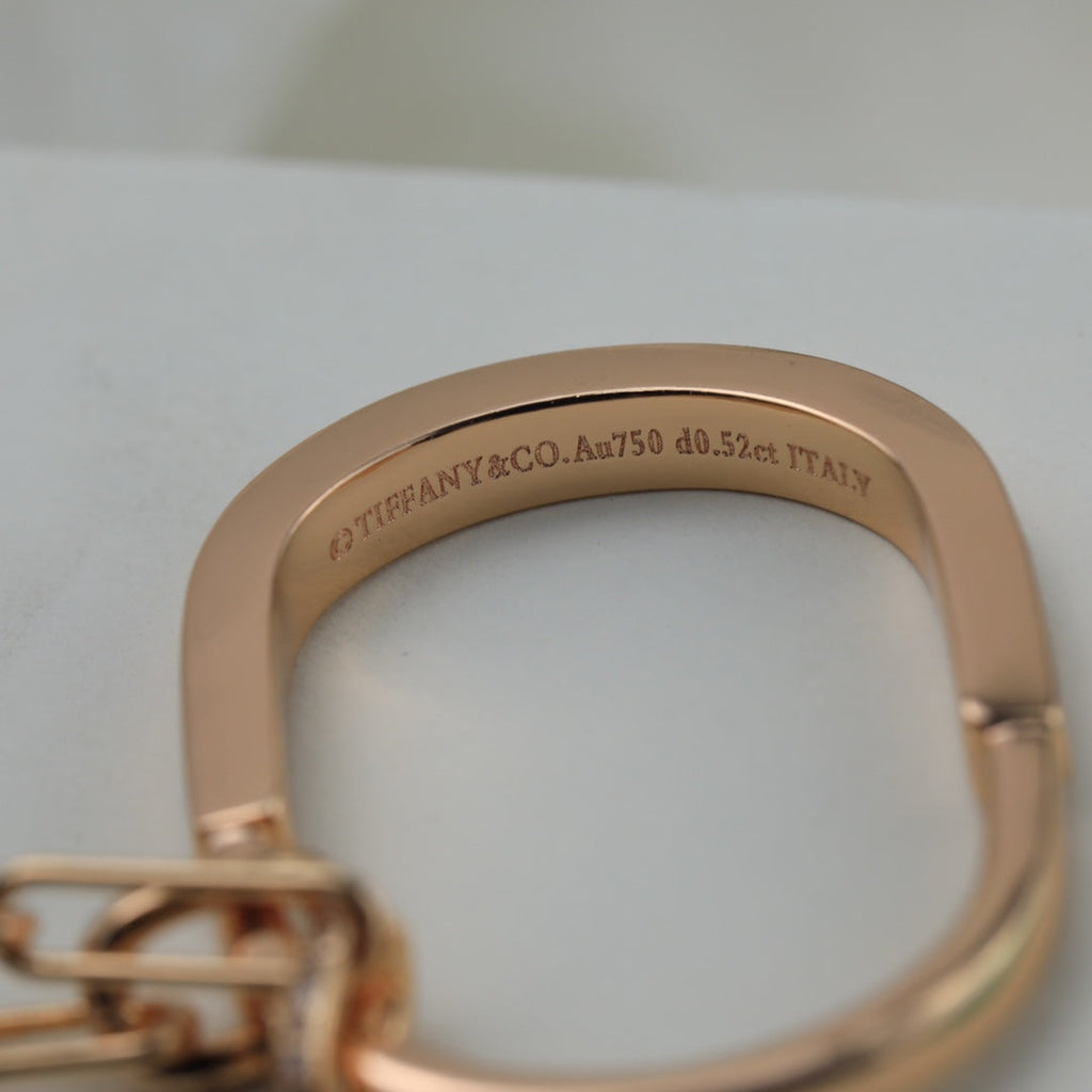 18K Tiffany Lock Pendant Pave Diamonds Necklace