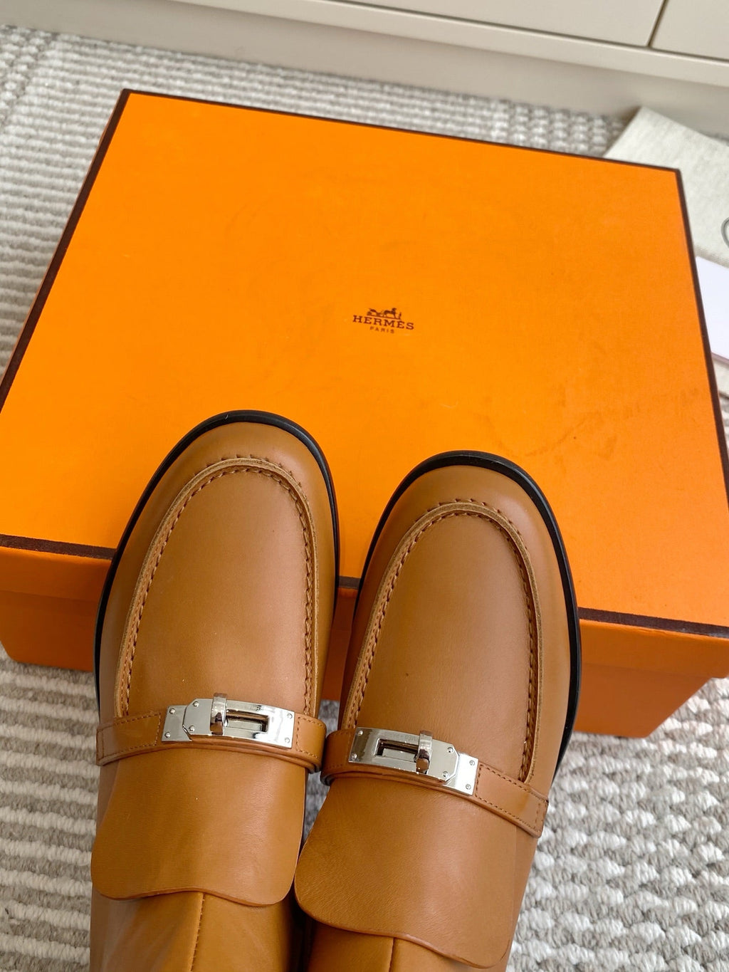 HERMES 25S KELSY ANKLE BOOT IN BROWN LAMBSKIN WITH SILVER HARDWARE