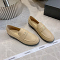 CHANEL 25S MOASINS IN BEIGE CALFSKIN GOLD HARDWARE