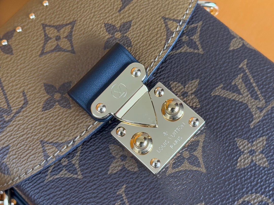 LOUIS VUITTON LV 25S CAMERA BOX BAG 18 IN BROWN MONOGRAM CALFSKIN GOLD HARDWARE