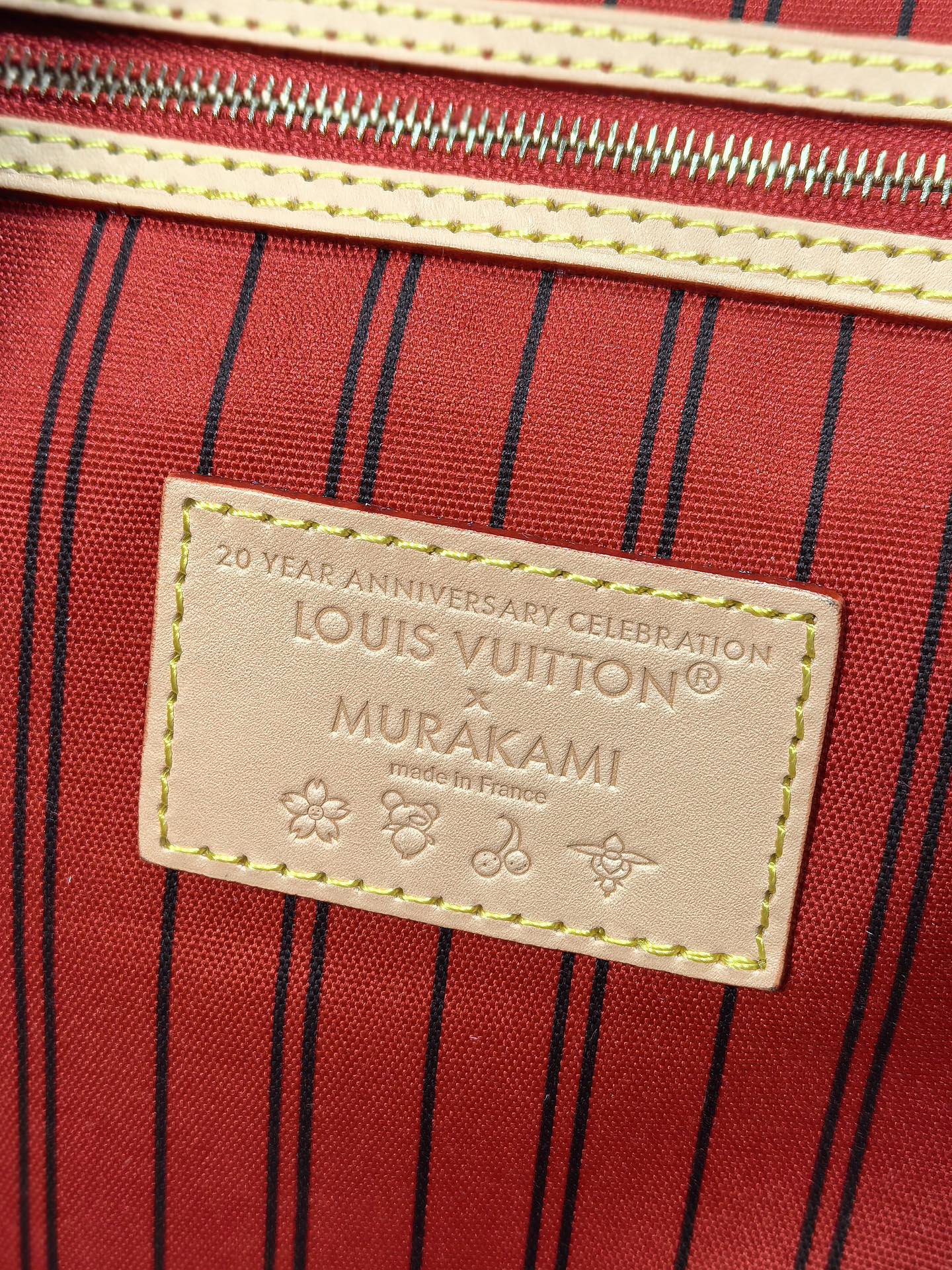 LOUIS VUITTON LV 25S NEVERFULL 31 IN DARK BROWN MONOGRAM CHERRY LEATHER TRIM GOLD HARDWARE