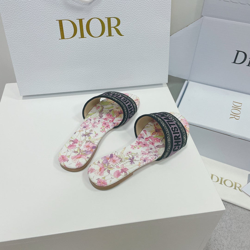 DIOR CD Mule Dway Slide 10mm Multi Motifs Style 2