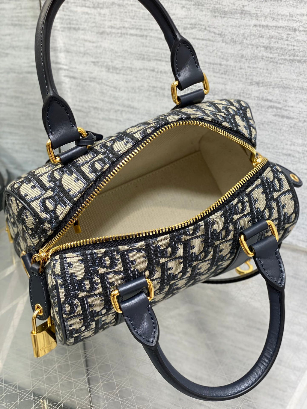 DIOR GROOVE 20 BAG IN BLACK MIX BEIGE OBLIQUE MONOGRAM JACQUARD