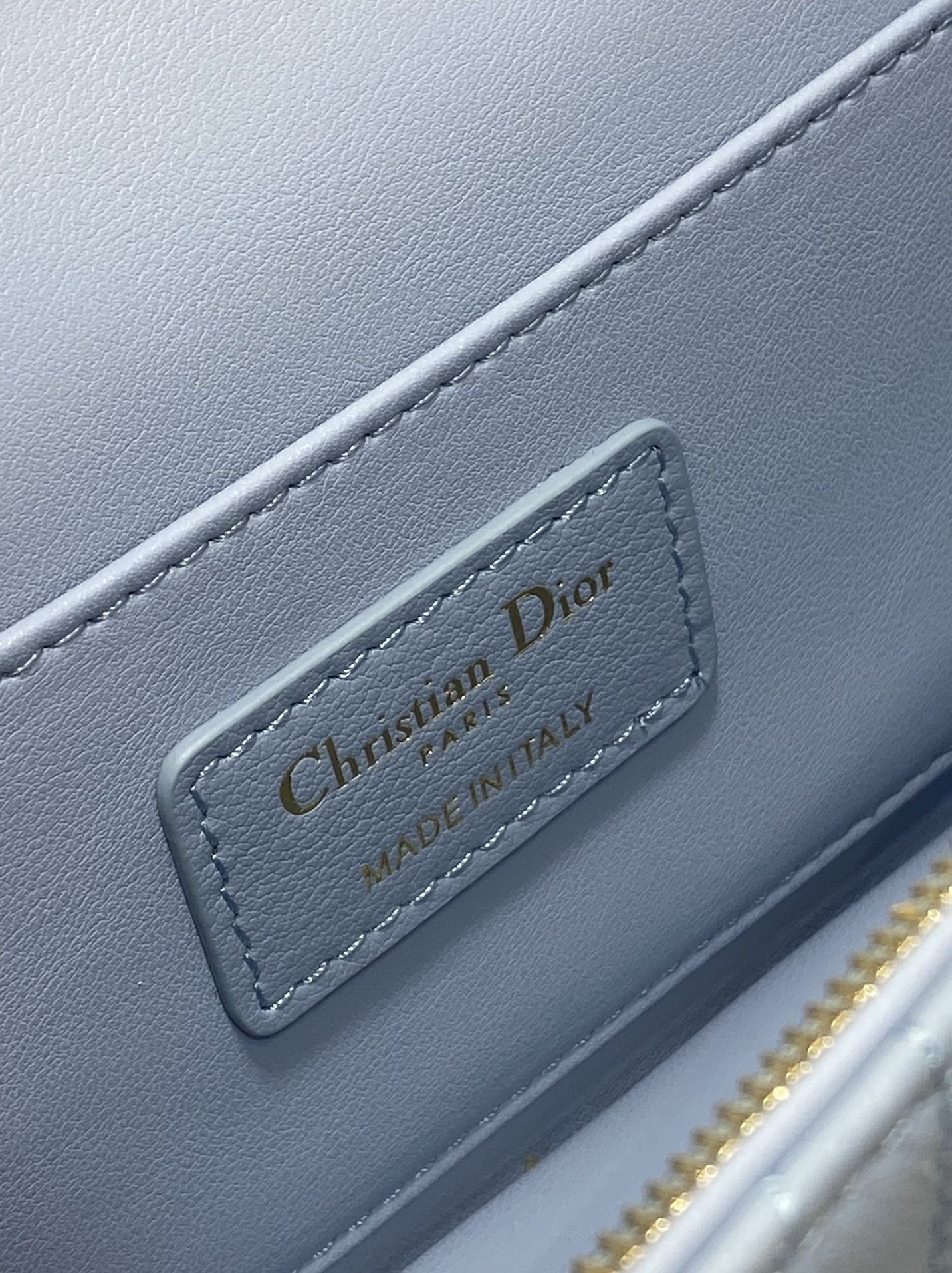 DIOR FLAP BAG 18 IN BABY BLUE QUILTED ALLOVER CALFSKIN