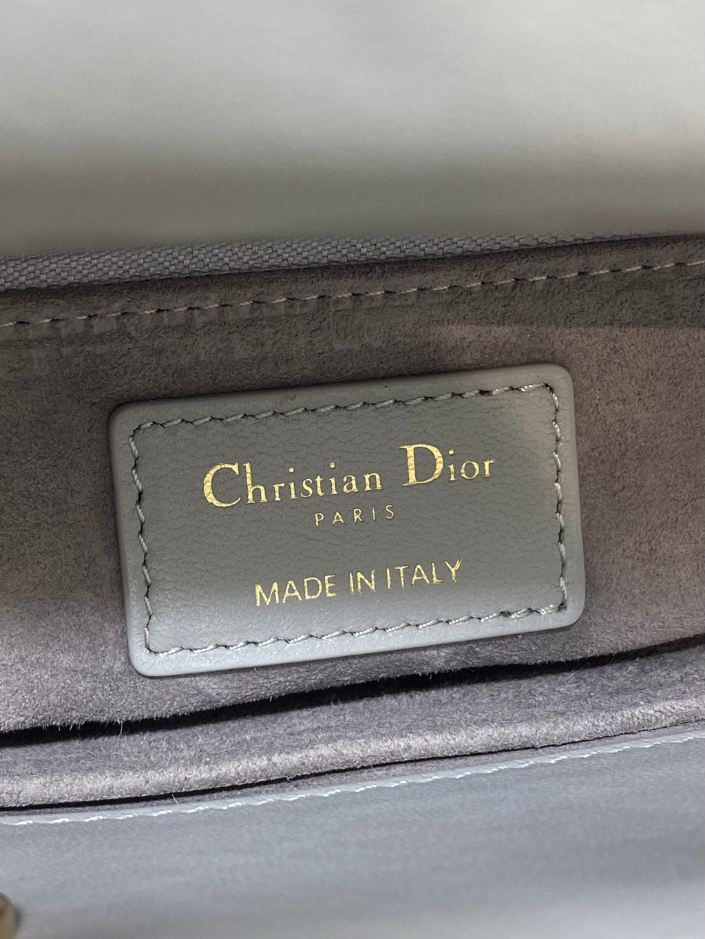 DIOR 25S LADY  BAG 20 IN DARK GRAY CALFSKIN CHARM PEARL EMBELLISHMENTS