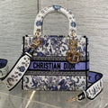DIOR 25S SMALL LADY D-LITE BAG 24 IN PURPLE  NIGHT OF DREAMS EMBROIDERY