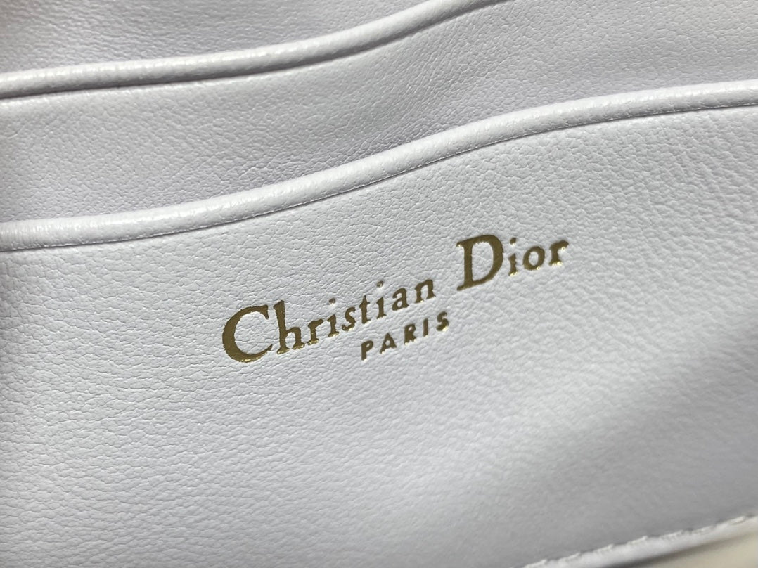 DIOR 25S  TALK PHONE POUCH 21 IN PALE LILAC CALFSKIN GOLD HARDWARE