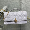 DIOR 25S  TALK PHONE POUCH 21 IN PALE LILAC CALFSKIN GOLD HARDWARE
